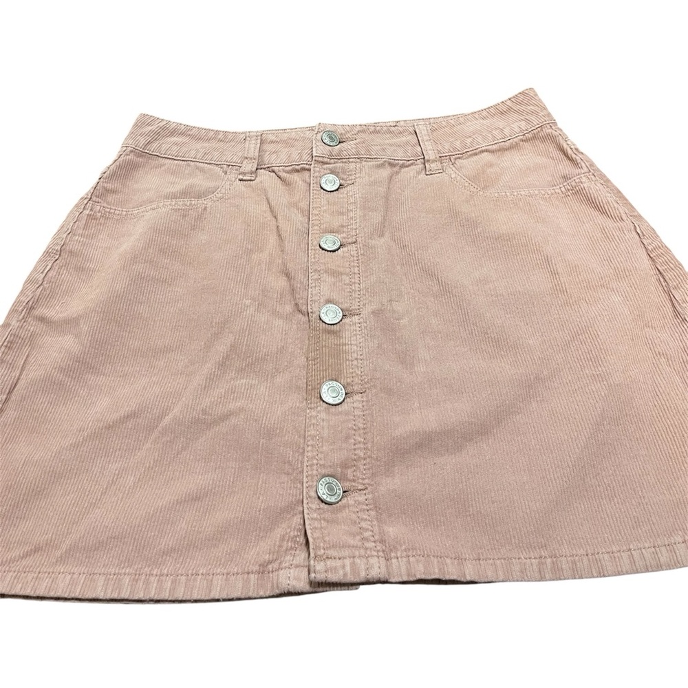 Pacsun Women’s Pink Corduroy Mini Skirt Full Button Up